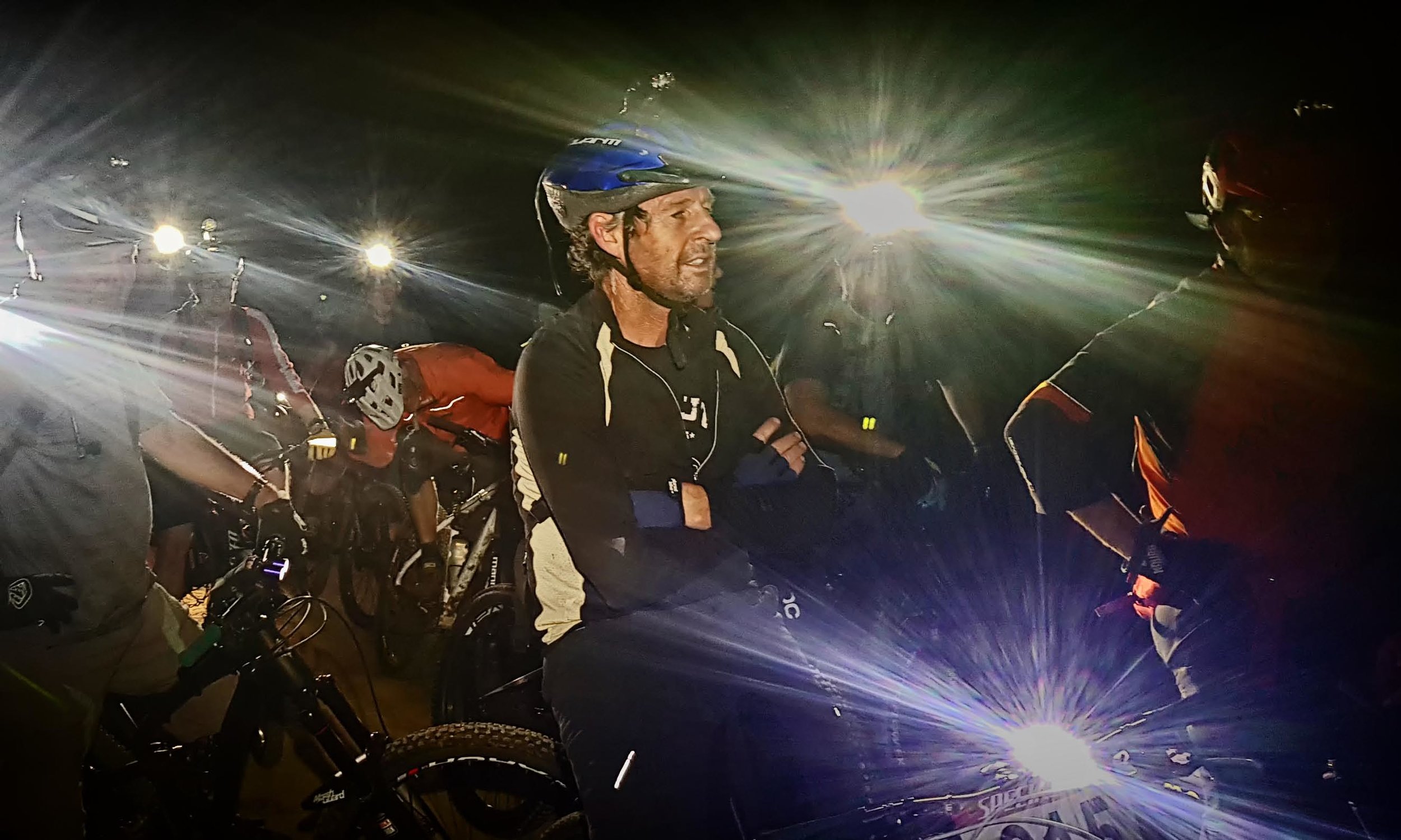  Benelong club riders on night ride at Gum Tree Mountain  Bike Park 