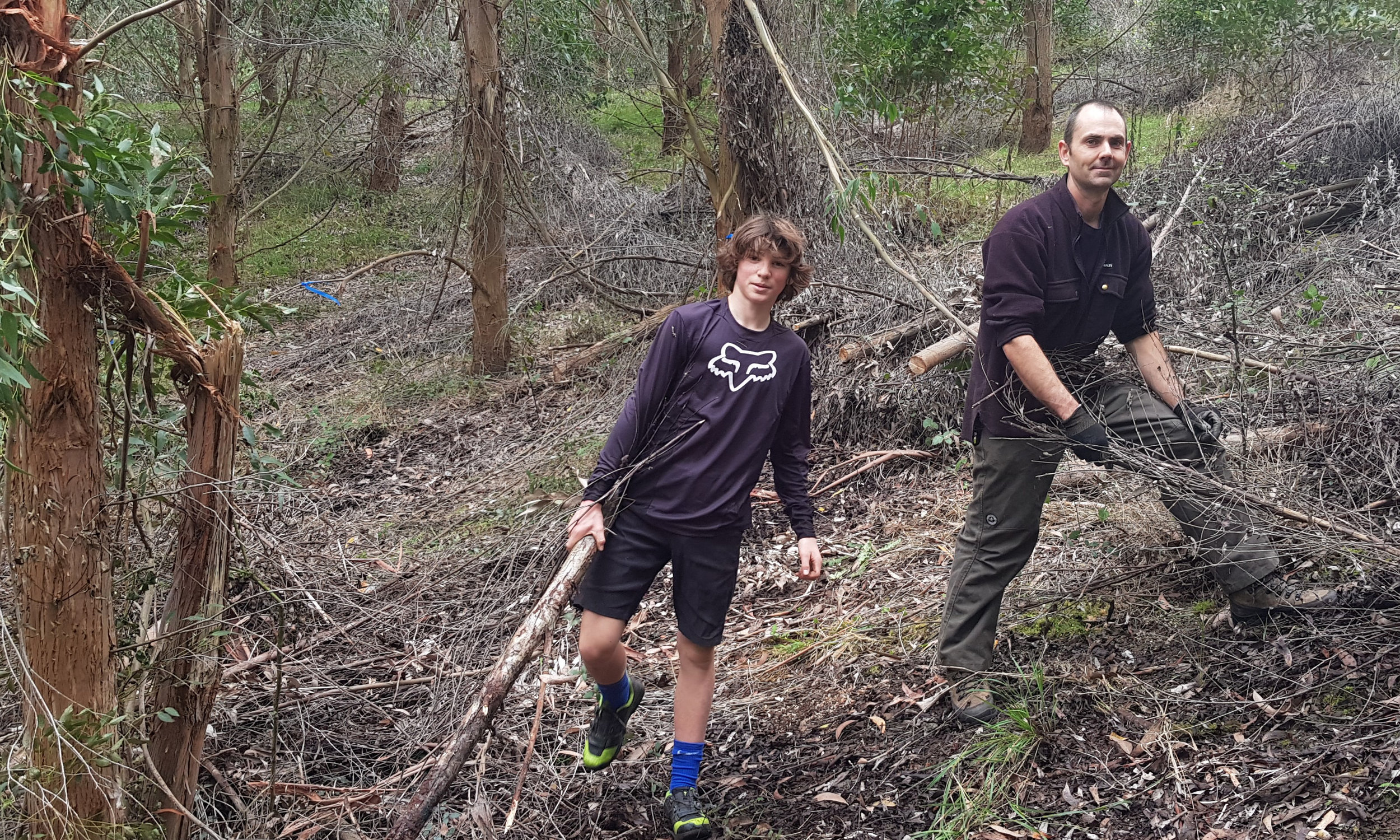  Clearing ground for new trails at the Gum Tree Mountain Bike Park 