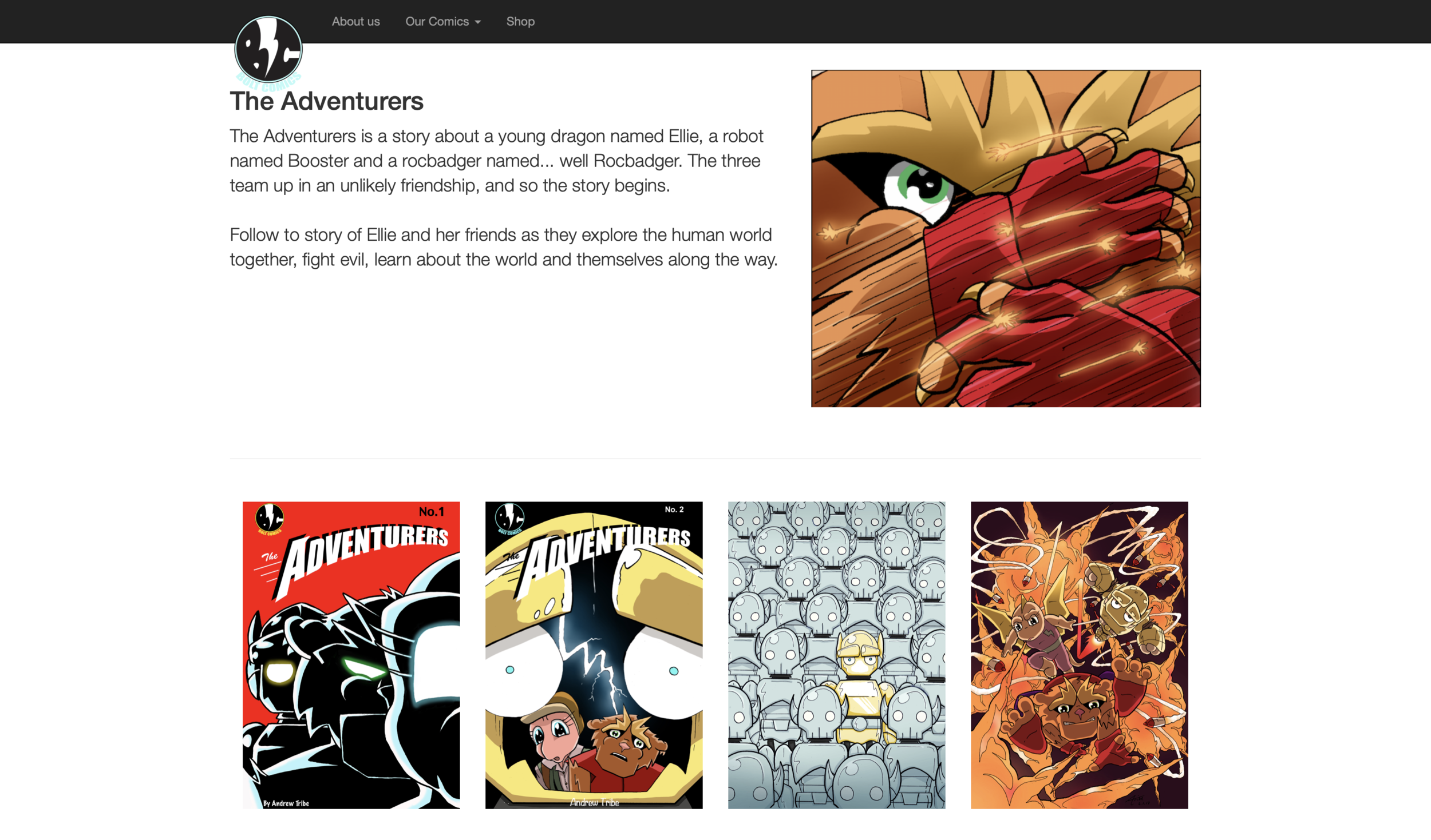 Web design - Bolt comics