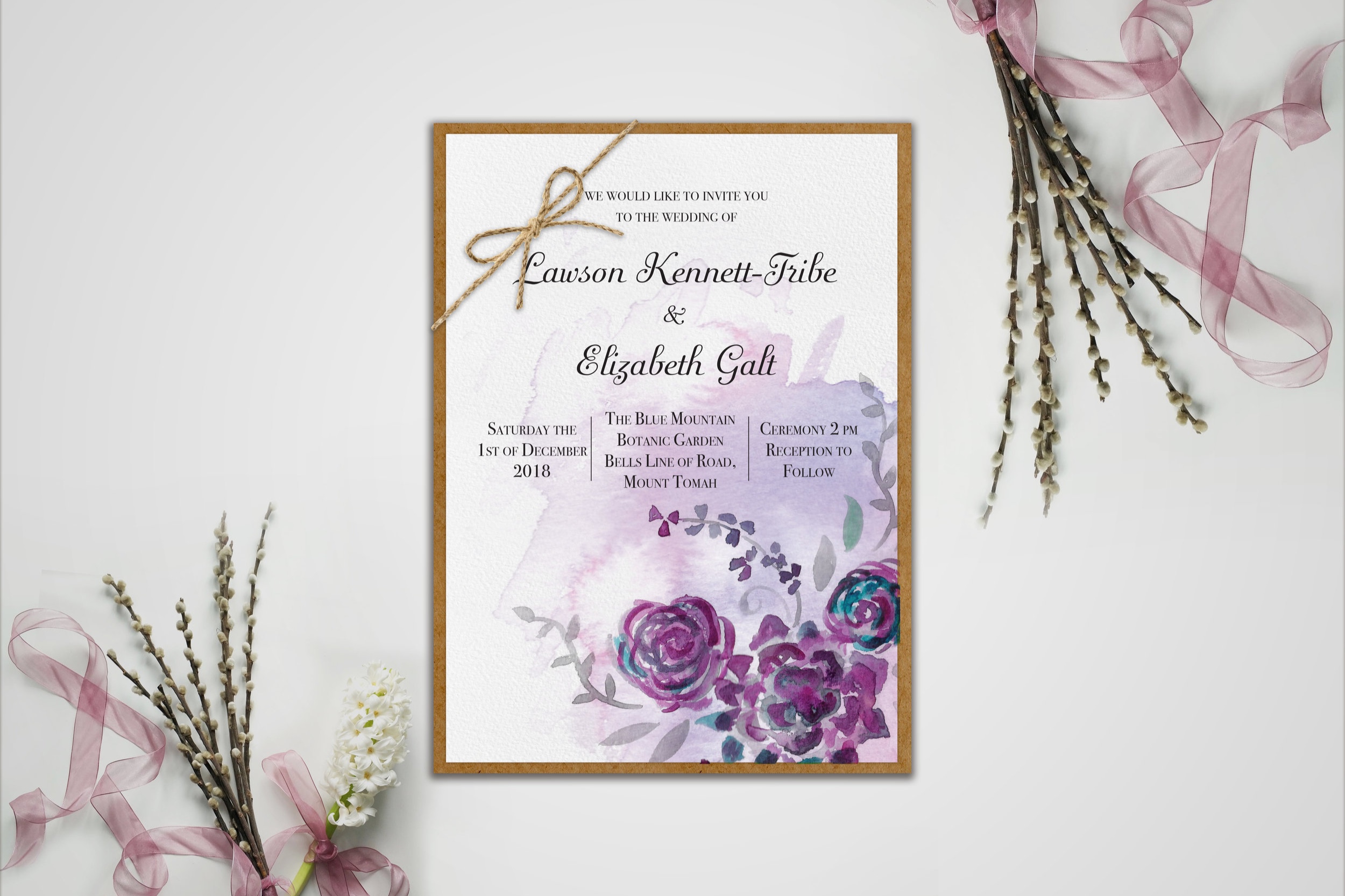 Wedding invite – Lawson and Elizabeth