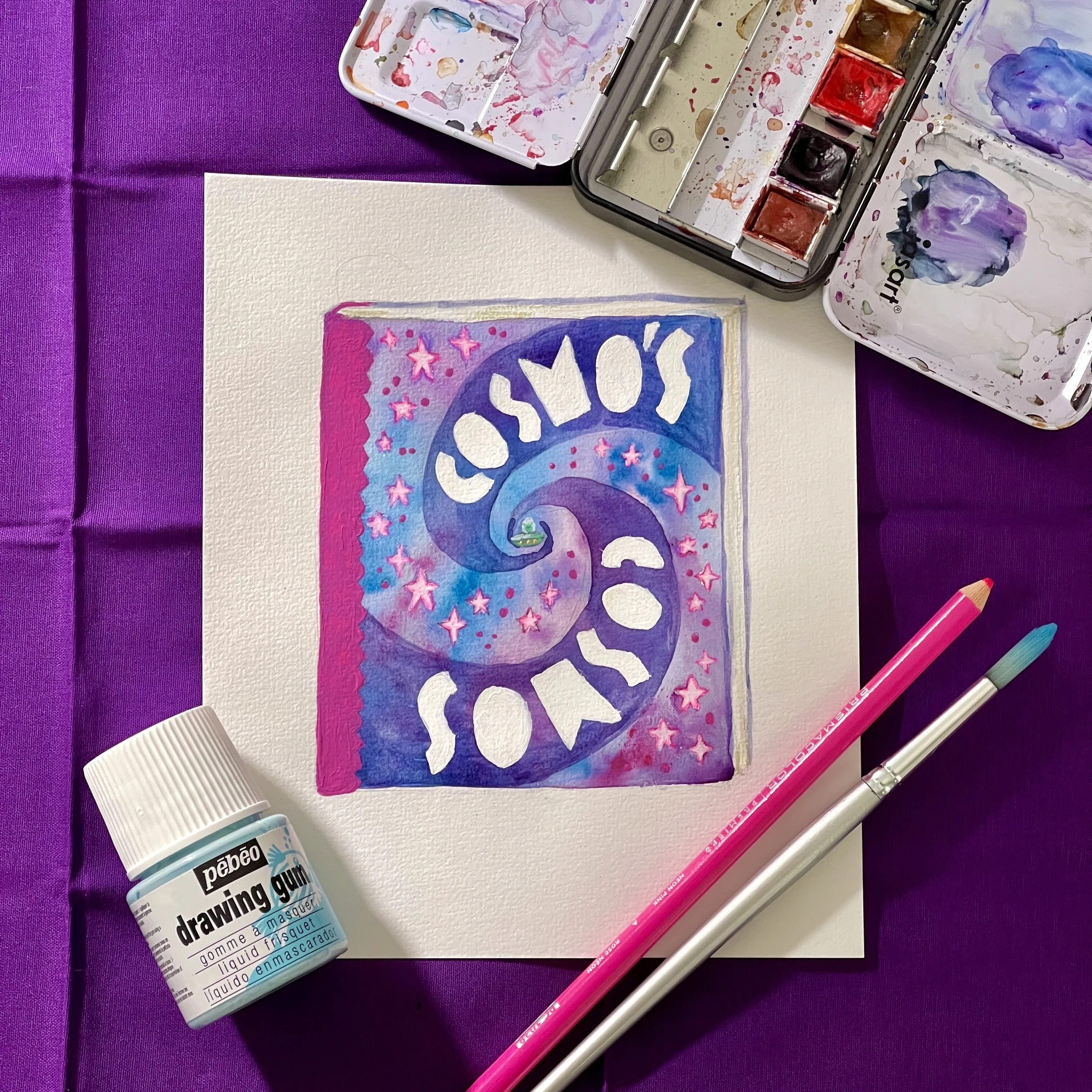 Cosmo's Cosmos Book cover | Original Artwork