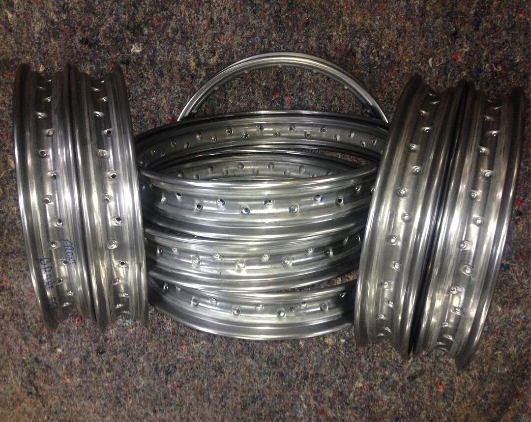 These are 18&quot; rims for KJ  Henderson motorcycles .
They are unique with the edge rolled out and under. Was that a challenge or what !!And a few more rollers to make. Henderson#indian #excelsior