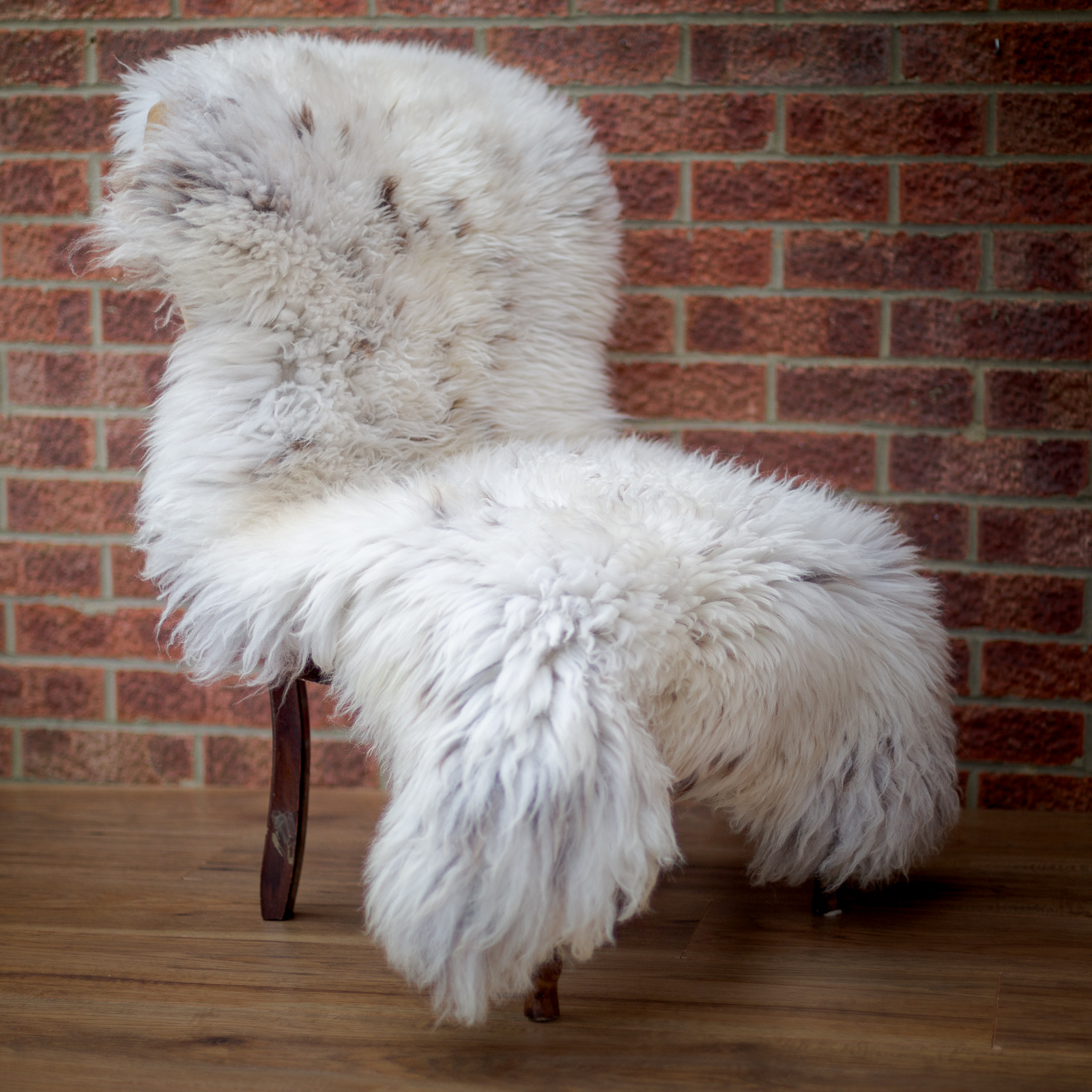 super soft Fur XLarge Genuine Serbian spotted sheepskin rug-lamb skin hide Long 