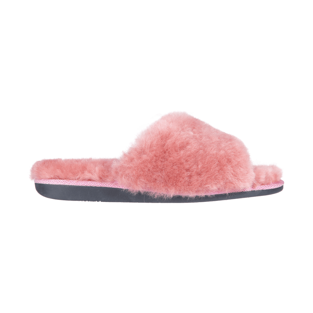 Sheepskin Slip-on Womens Home Hard Pink Fluffy Flip
