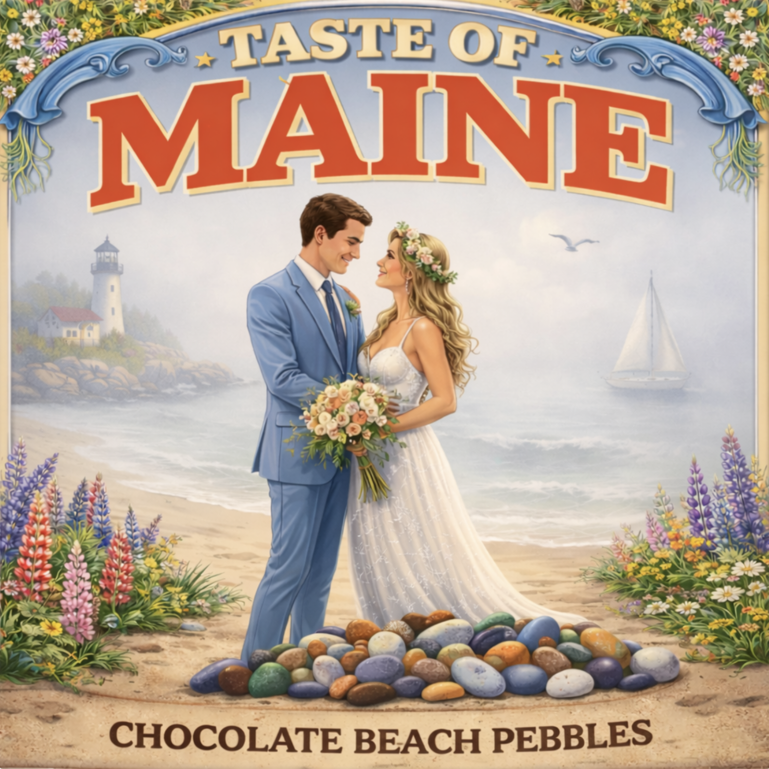 Chocolate Beach Pebbles Wedding Favor