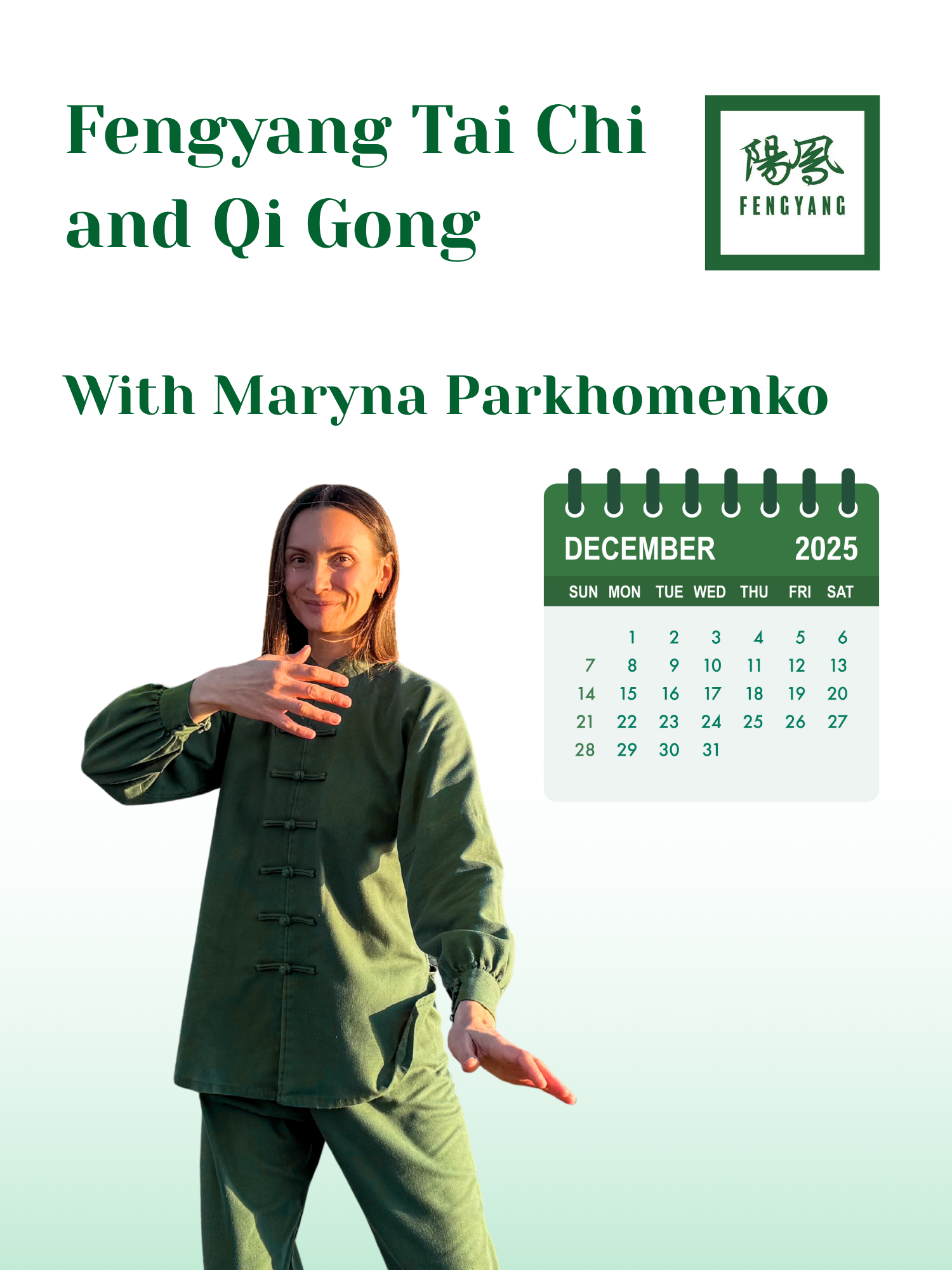 New Fengyang Qi Gong and Tai Chi Classes with Maryna Parkhomenko