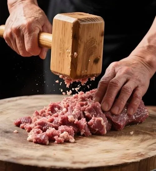 Chaoshan Beef Balls, pounding by hand