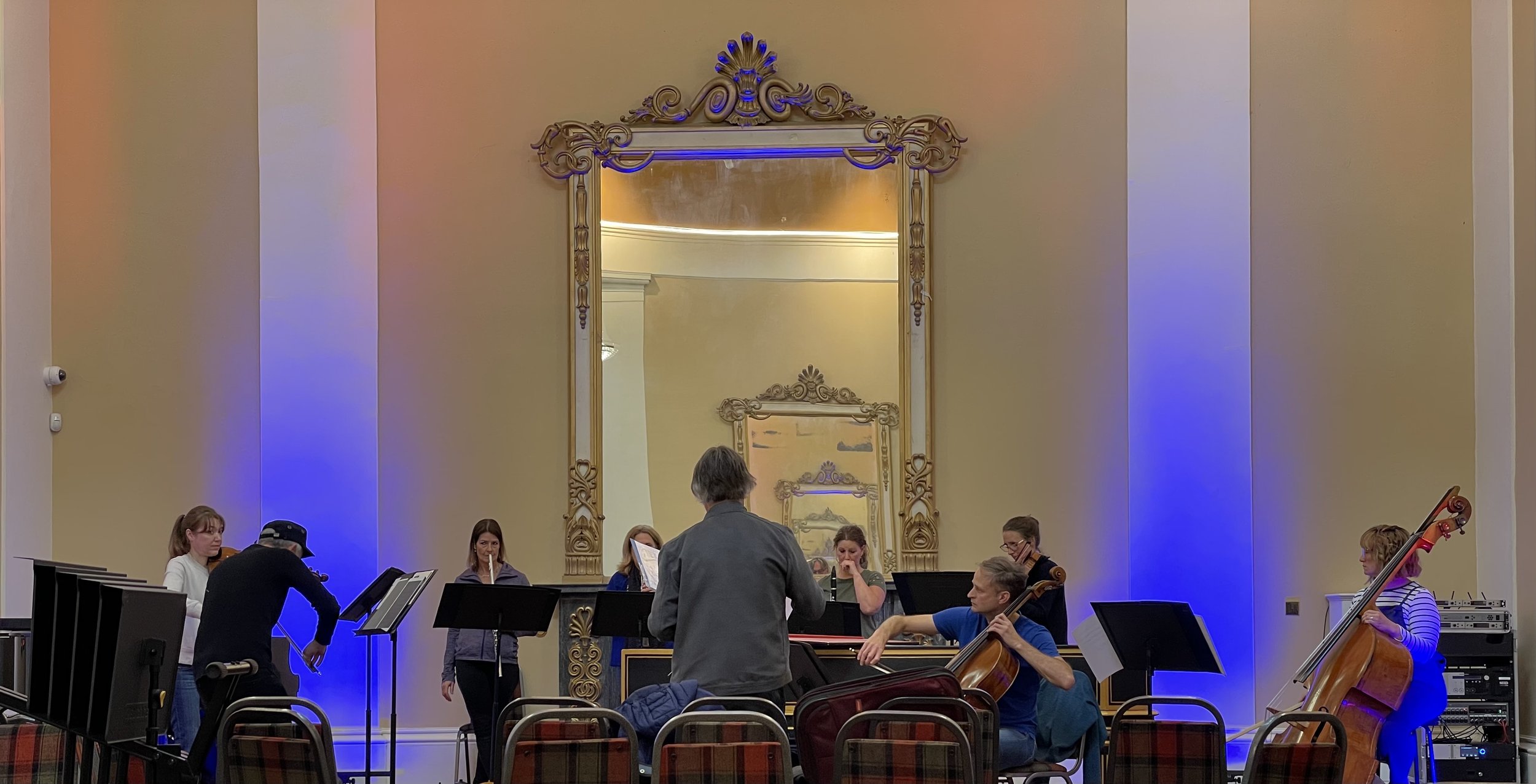 The composer at the final rehearsal