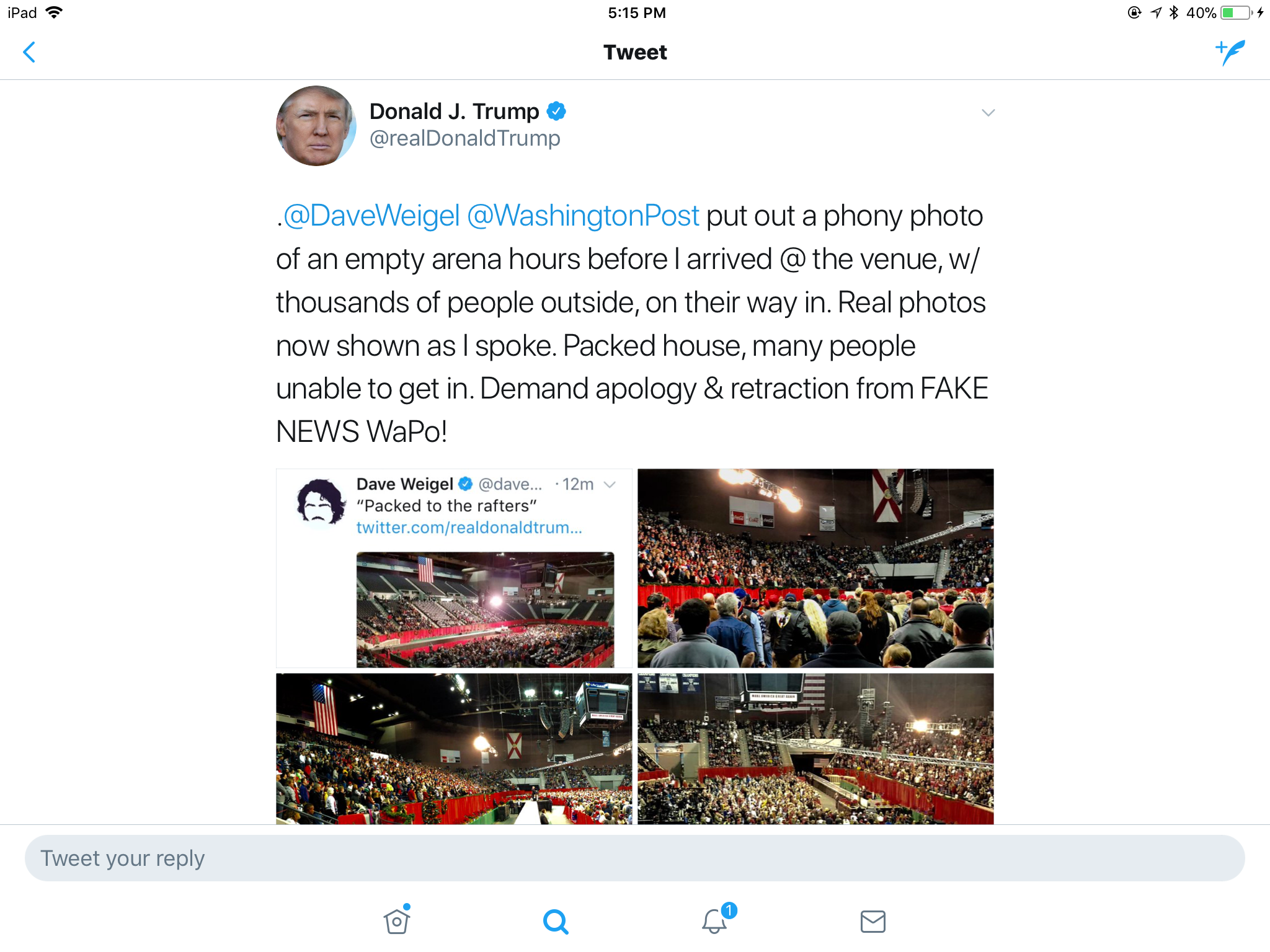 Tweetstorm Fuels "Fake News" 