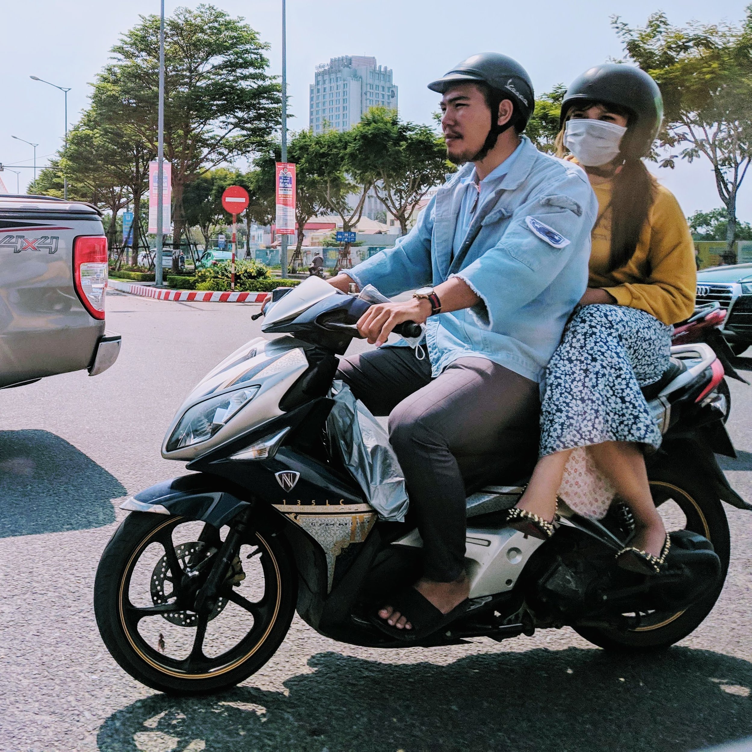  Riding side-saddle…In stilettos . Hanoi. 