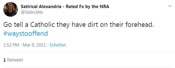 An Ash Wednesday Tweet from Gov. Northam’s appointee. Are you laughing?