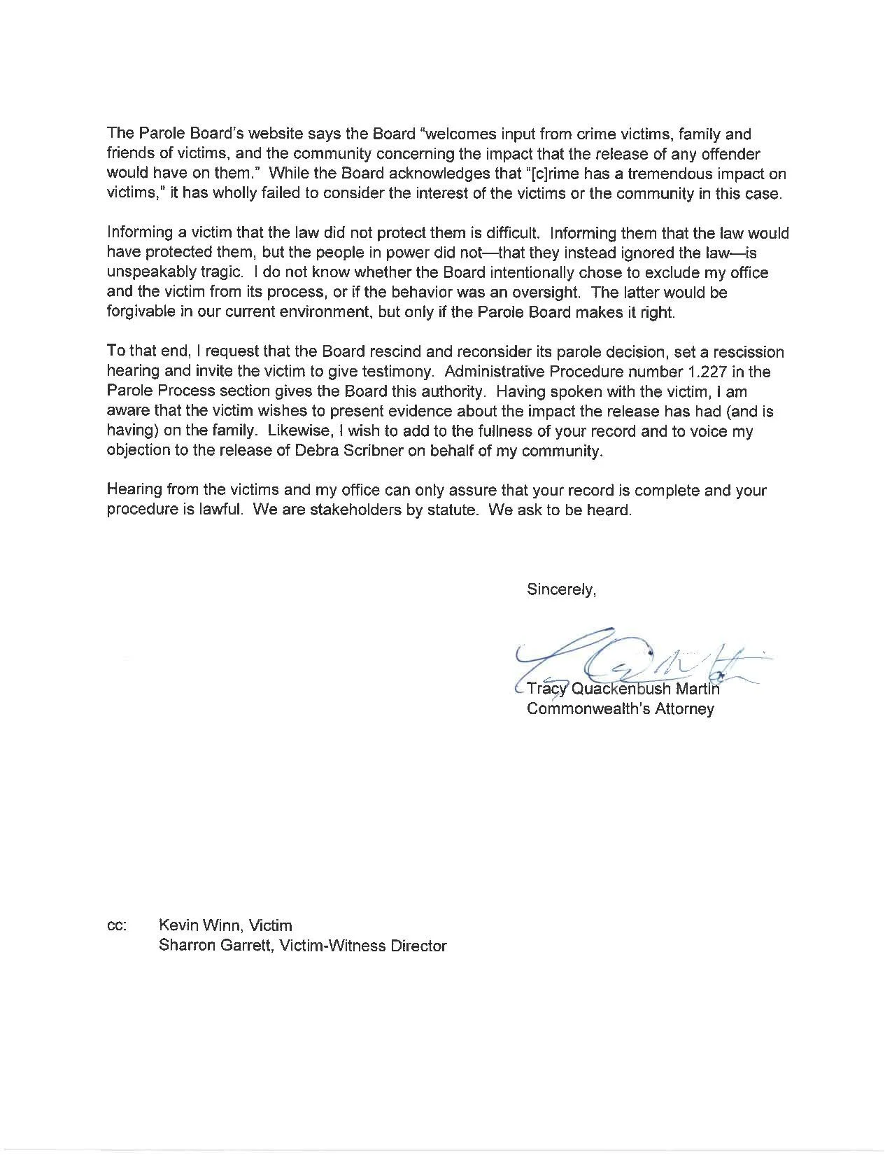 Parole Board Frees Murderers — Kerry