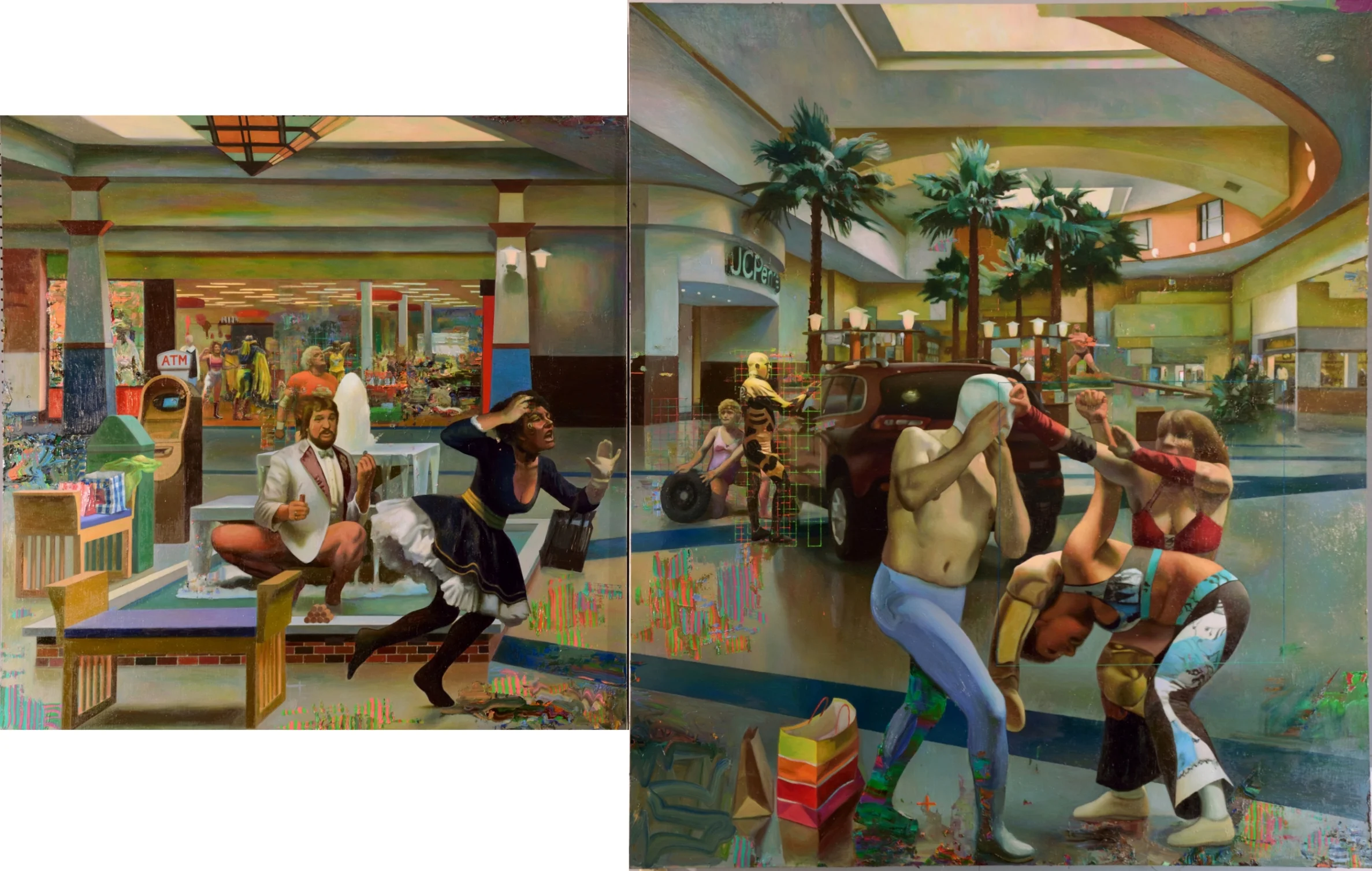 Liquid Assets , oil on linen, 96”x132” total, 2015
