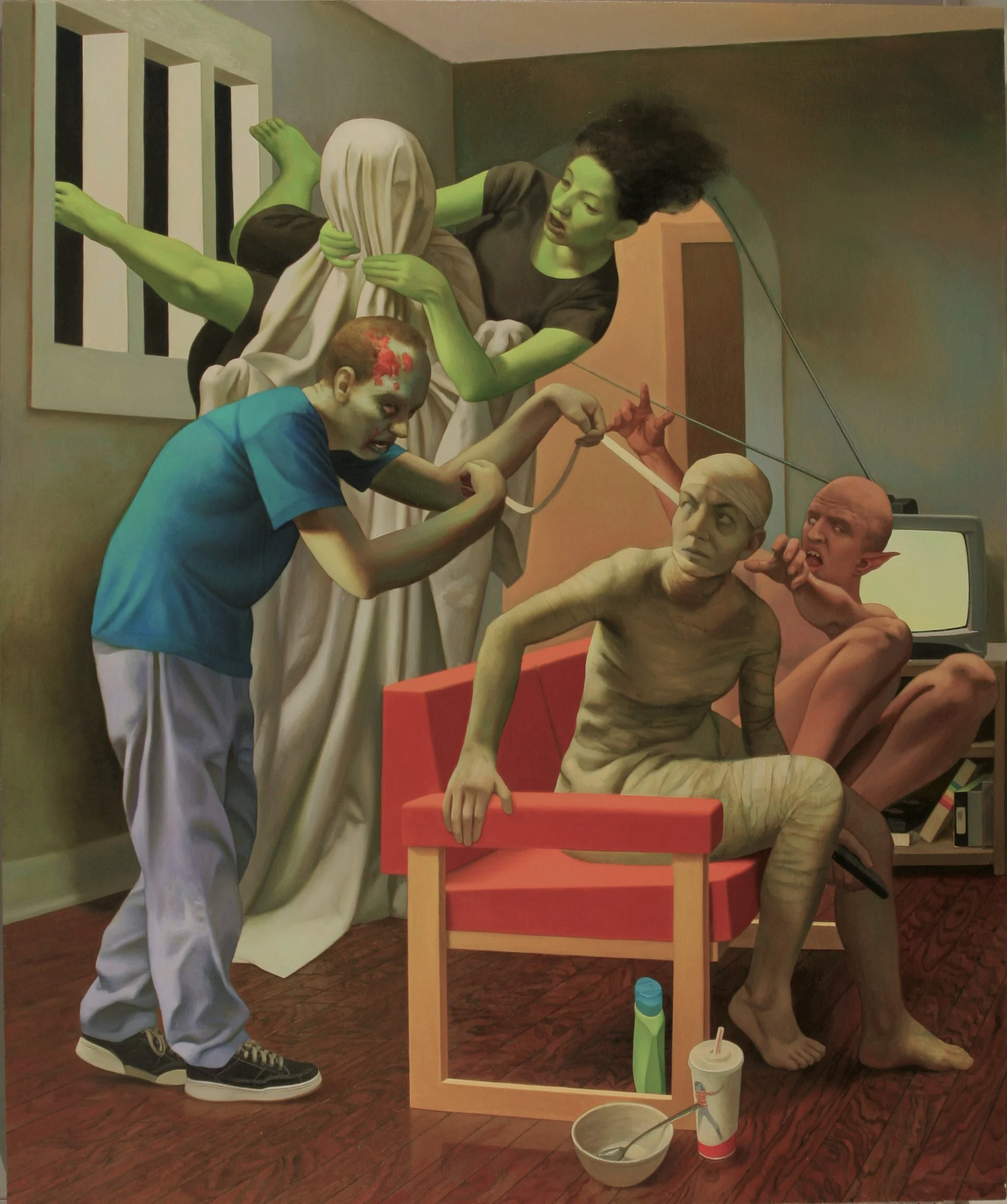 Zombie, Ghoul, Ghost, Vampire, Mummy , oil on linen, 60”x72”, 2007