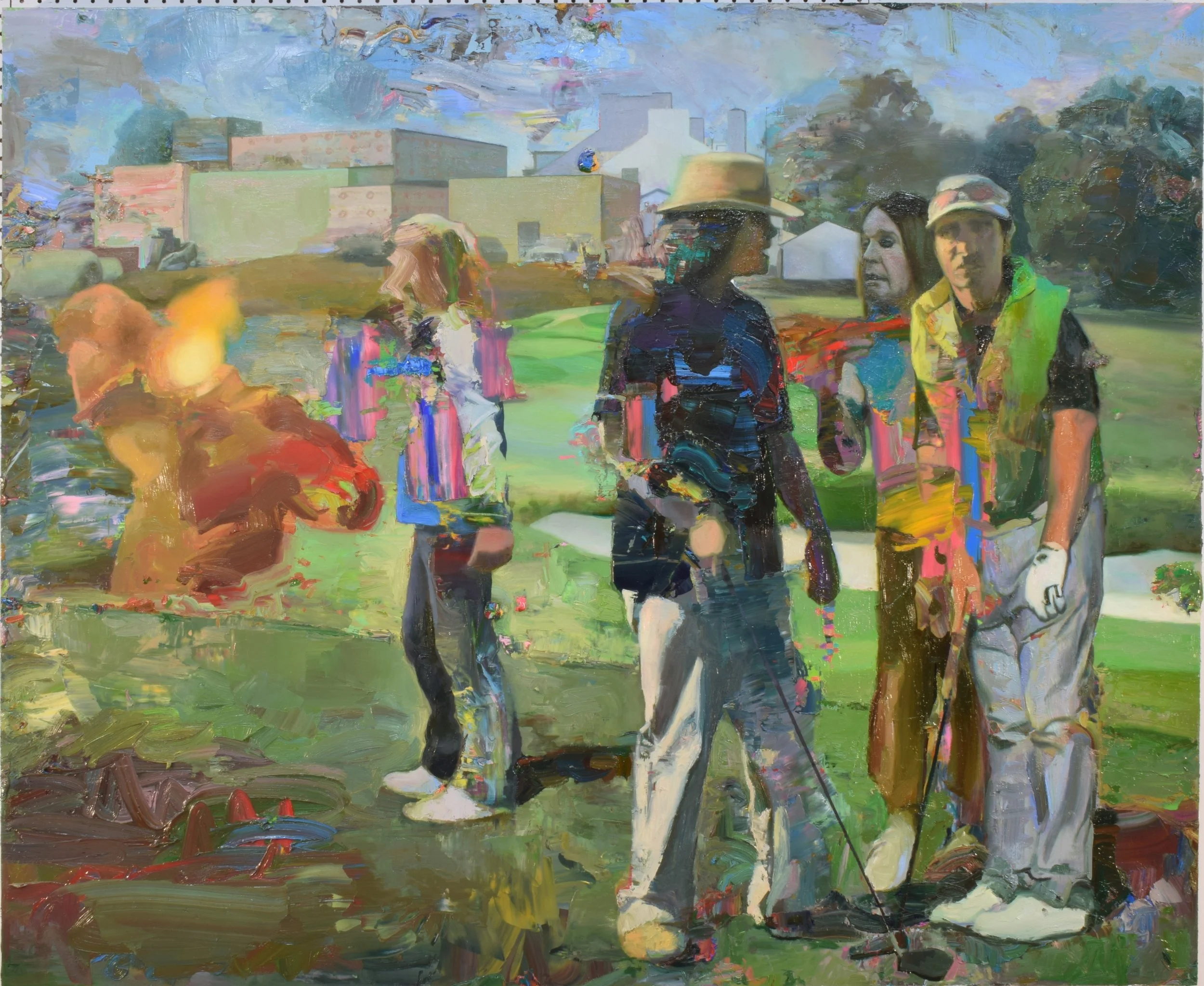 Red Becoming Green Becoming Red , 2019. Oil on linen, 54 x 66 in.
