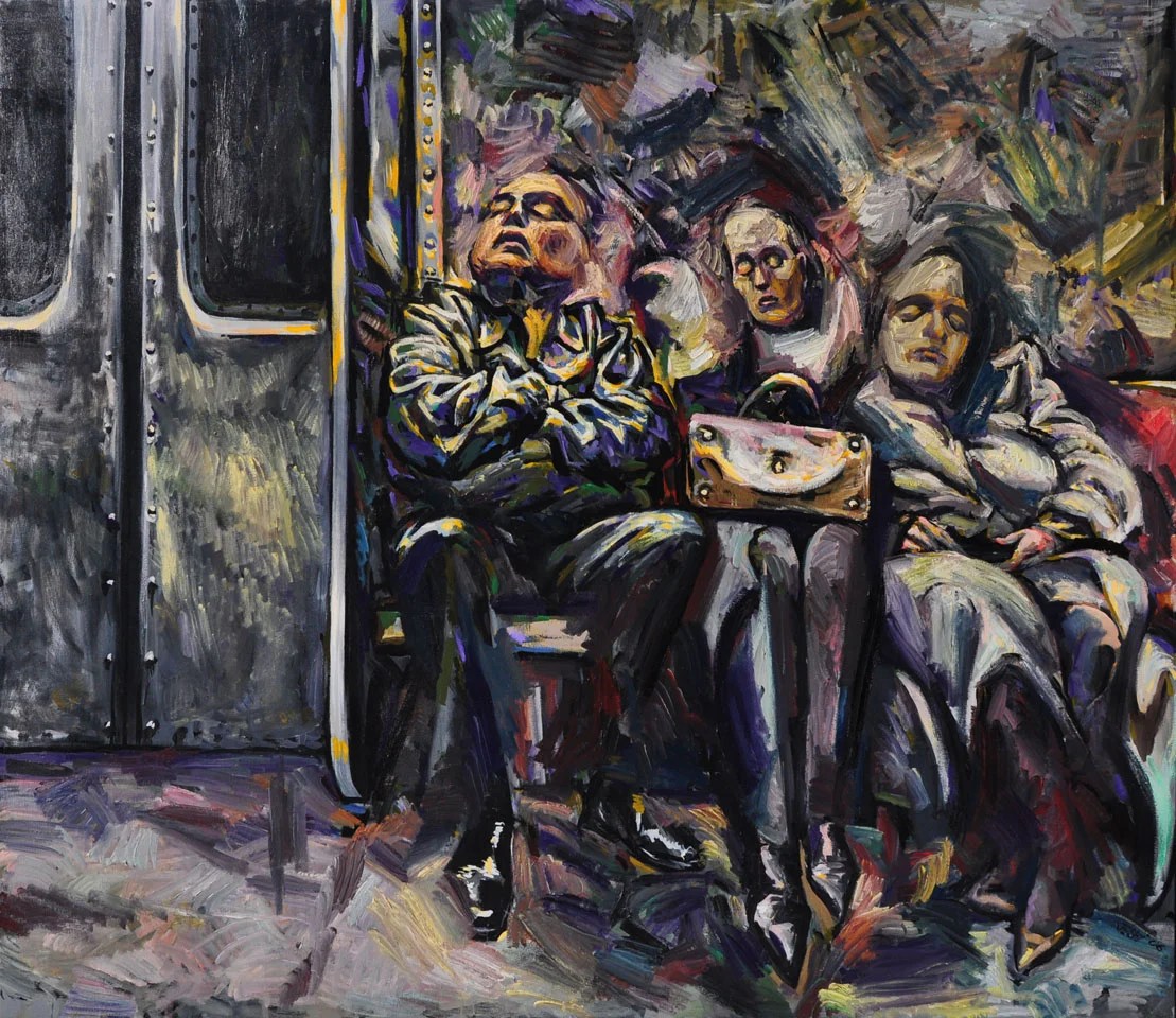 Three on the Subway, 2005-06. Oil on canvas, 66 inch x 78 inch