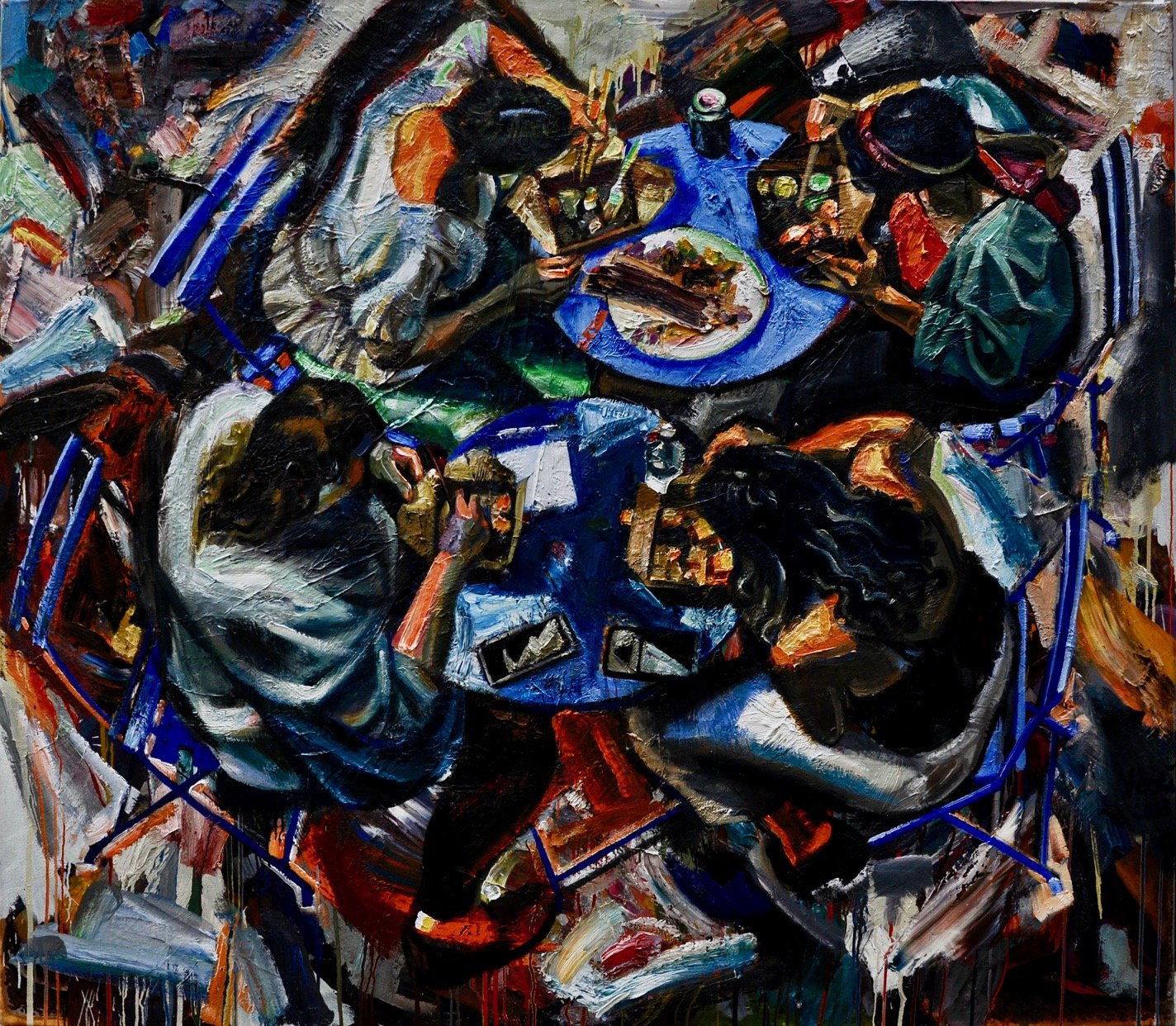 Leisure Time (fifth version), 2023. Oil on canvas, 58 x 66 in