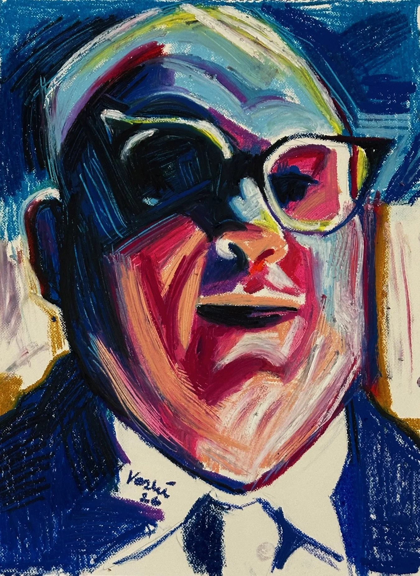 Portrait of a Man, 2026. Pastel on paper, 24 x 18 in