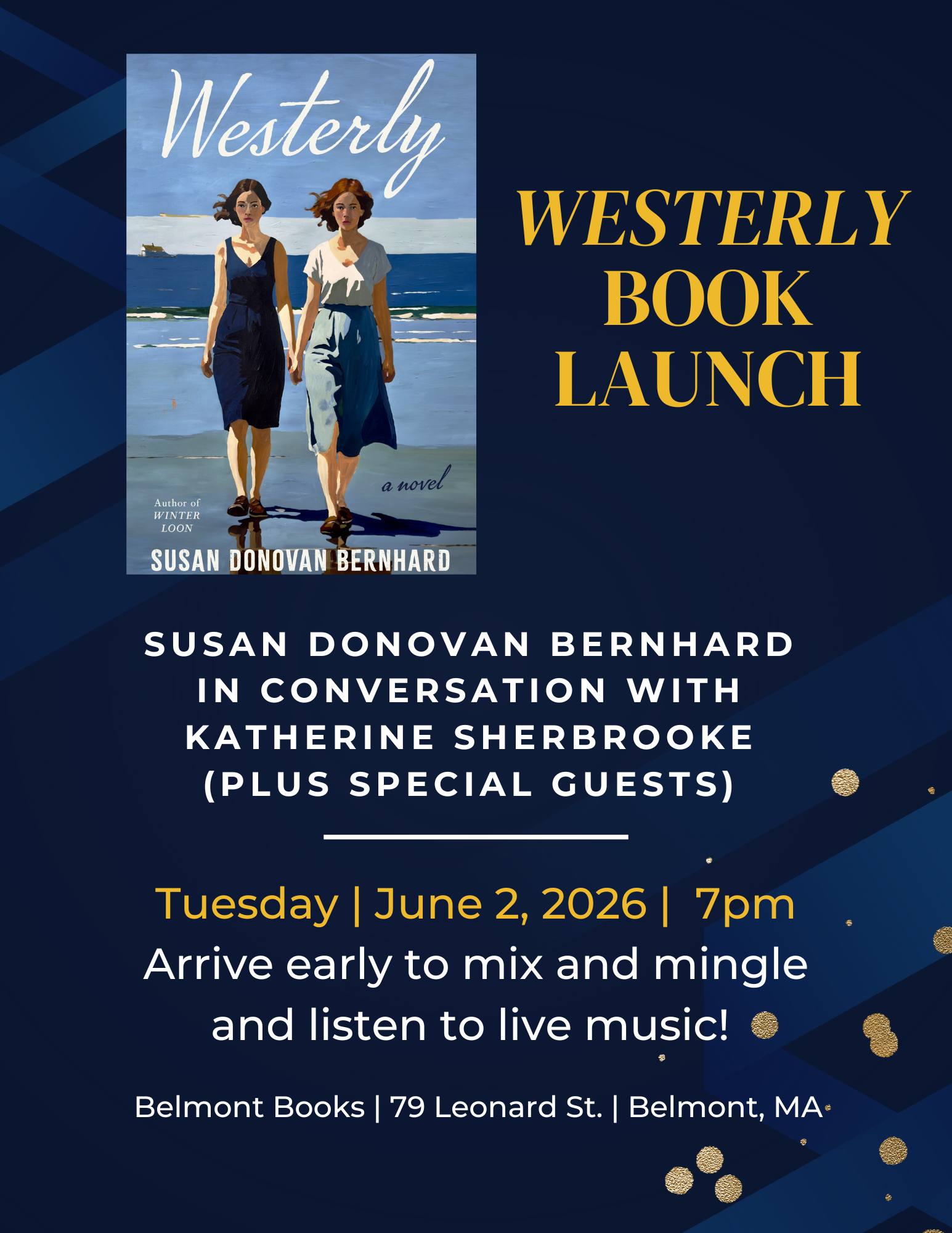 Book Launch for Westerly by Susan Donovan Bernhard at Belmont Books June 2, 2026