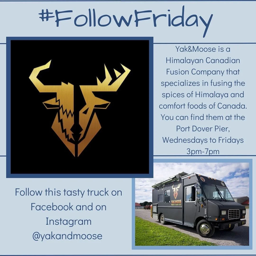 I love #followfridays! Aren't we so lucky to have so many amazing local businesses to support?!

This week we #follow Yak&amp;Moose, a most delicious food truck that has made a home on the #portdover pier! We love having so many lunch options within 