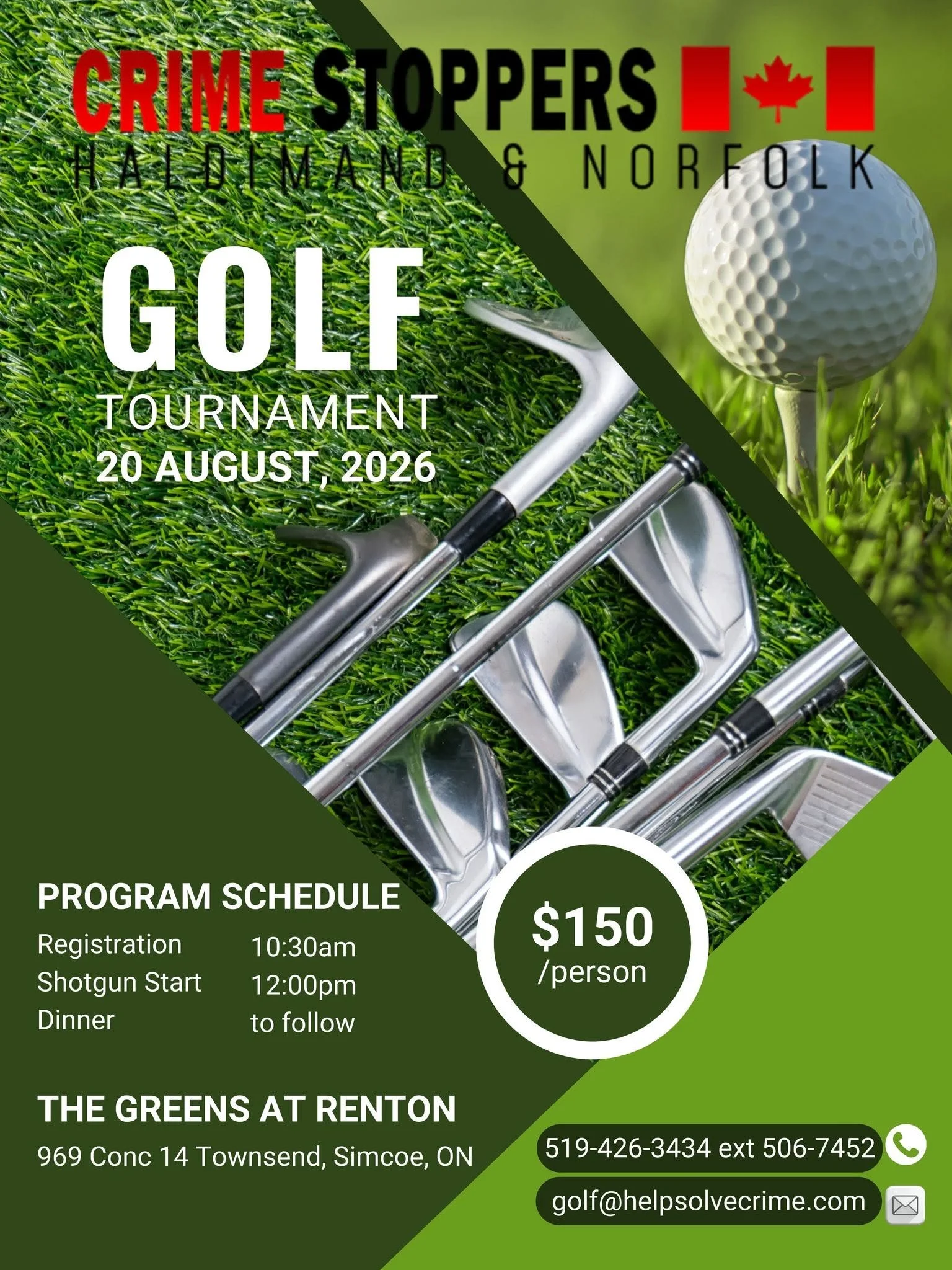 Crime Stoppers of Haldimand and Norfolk, 34th Annual Golf Tournament