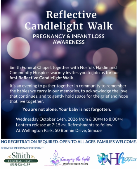 Reflective Candlelight Walk Pregnancy &amp; Infant Loss Awareness