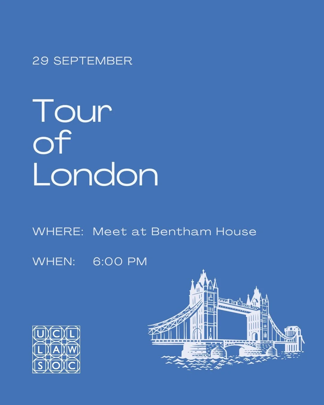Today on the Freshers Fortnight Agenda, we have the tour of London!

Take a break from the party scene and join us for a scenic adventure through the iconic attractions of London. It&rsquo;s a fantastic opportunity to take one more step towards becom