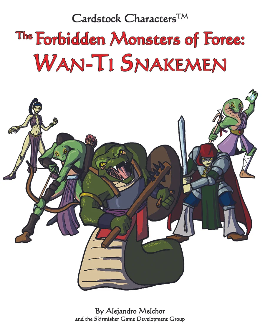 Forbidden Monsters of Foree: Wan-Ti Snakemen (Cardstock Characters™)