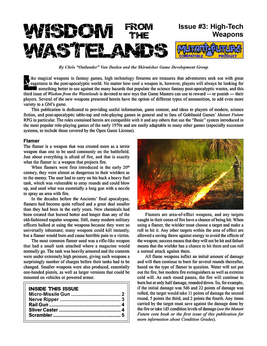 'Wisdom from the Wastelands' #3: High-Tech Weapons