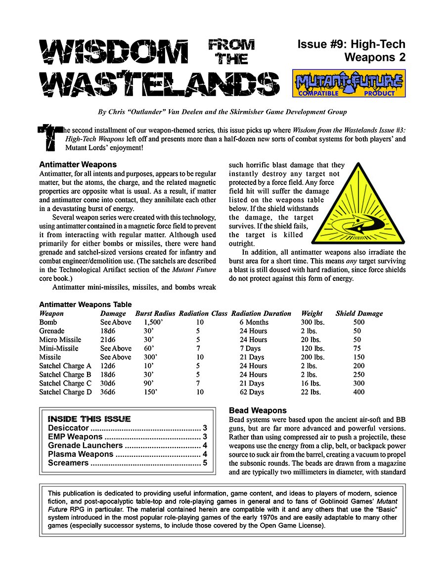 'Wisdom from the Wastelands' #9: High-Tech Weapons 2