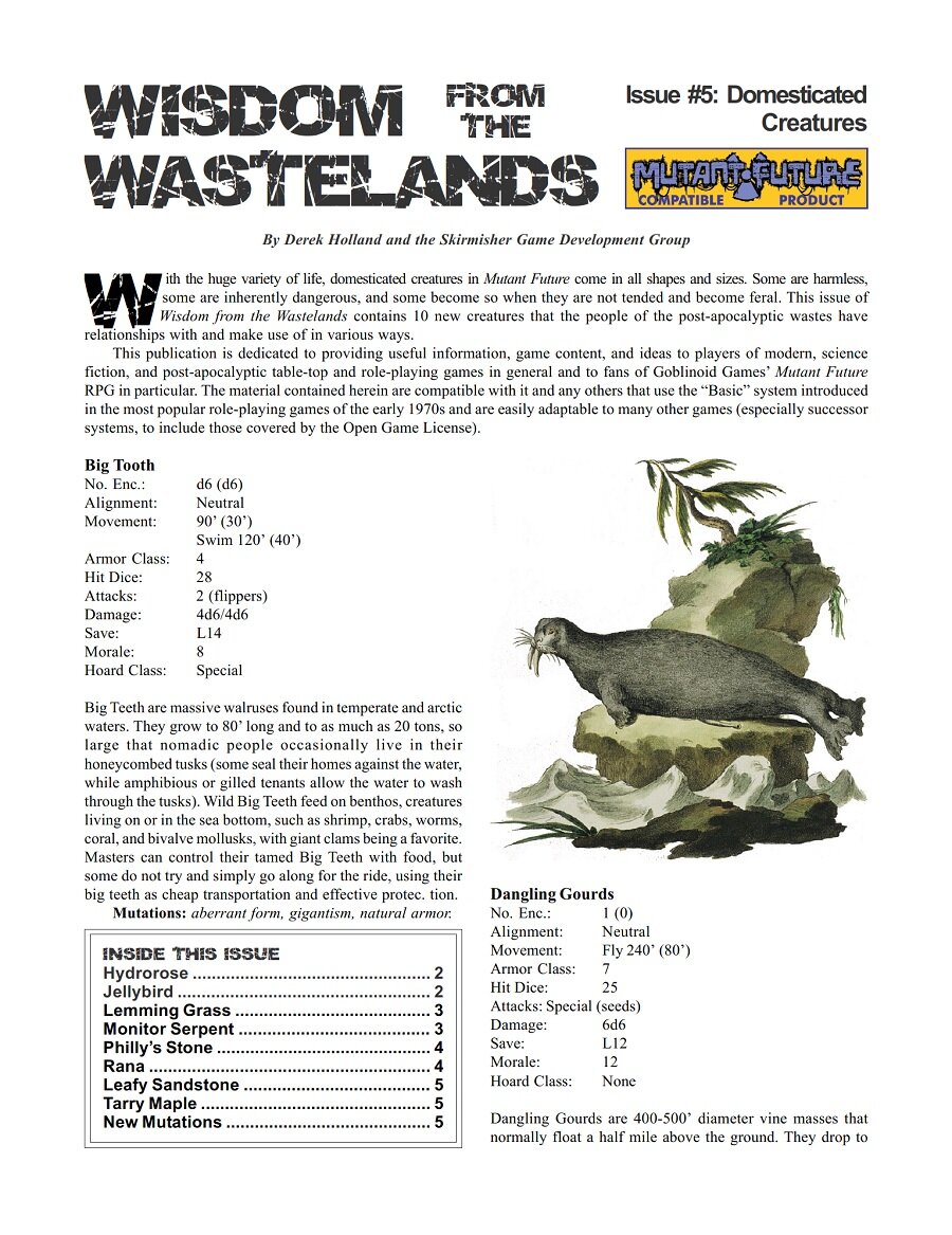 'Wisdom from the Wastelands' #5: Domesticated Creatures