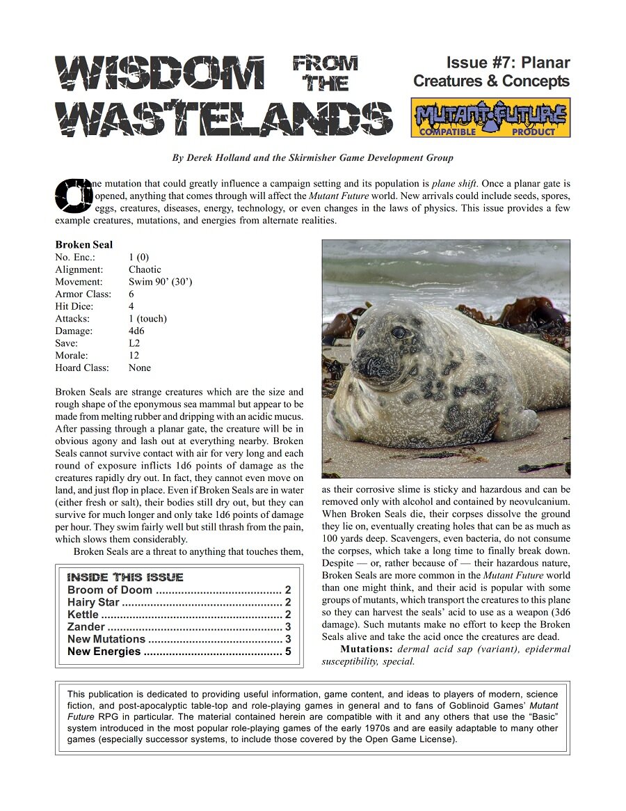 'Wisdom from the Wastelands' #7: Planar Creatures &amp; Concepts