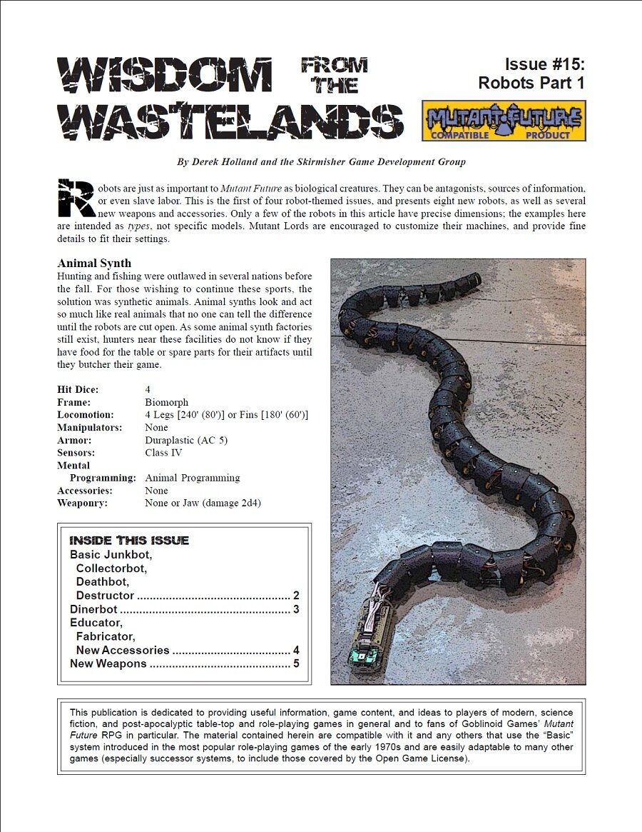 Wisdom from the Wastelands Issue #15: Robots Part 1