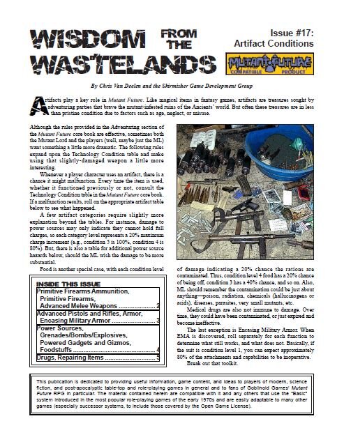 'Wisdom from the Wastelands' #17: Artifact Conditions