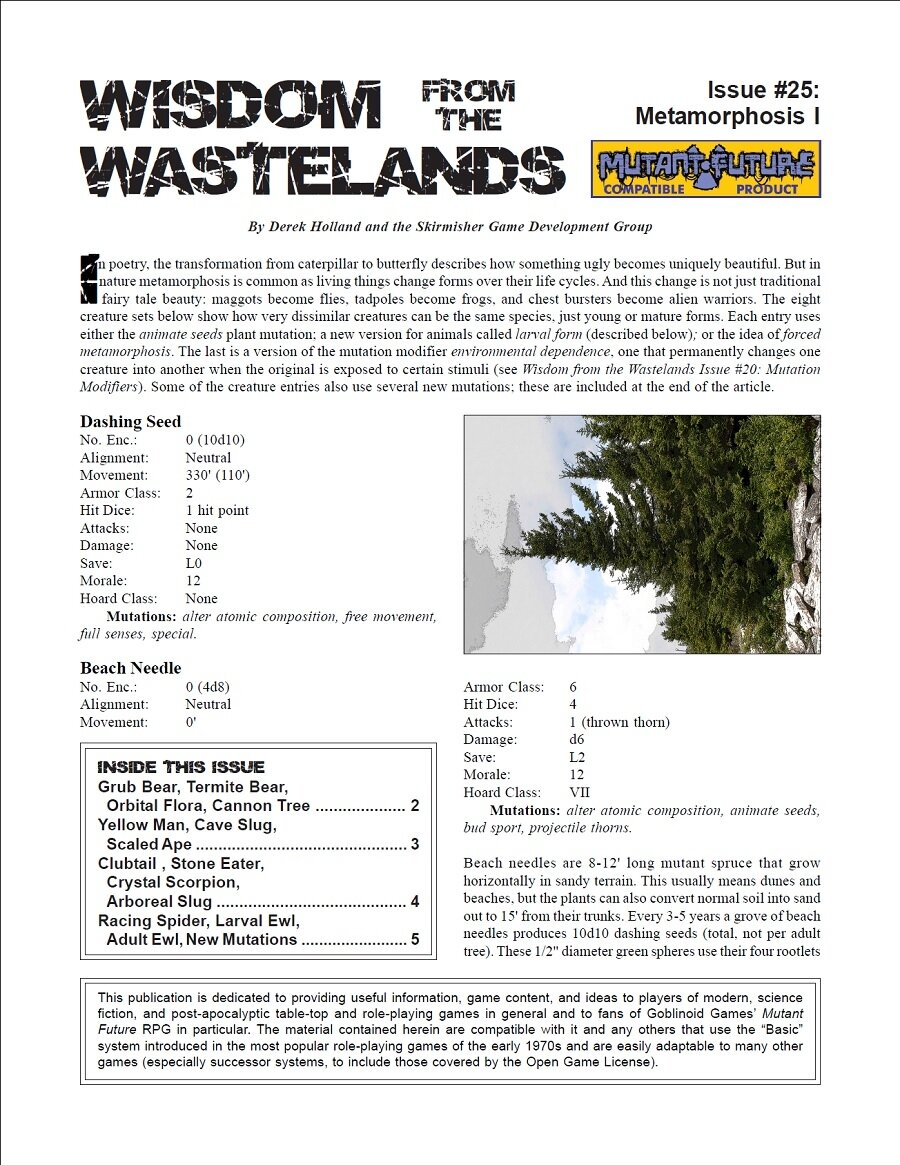'Wisdom from the Wastelands' #25: Metamorphosis I