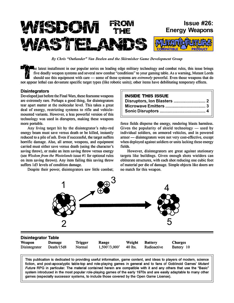 'Wisdom from the Wastelands' #26: Energy Weapons