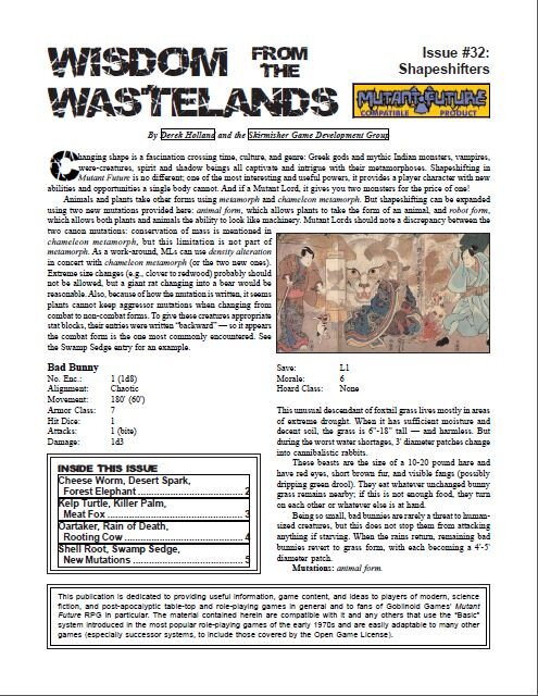 'Wisdom from the Wastelands' #32: Shapeshifters