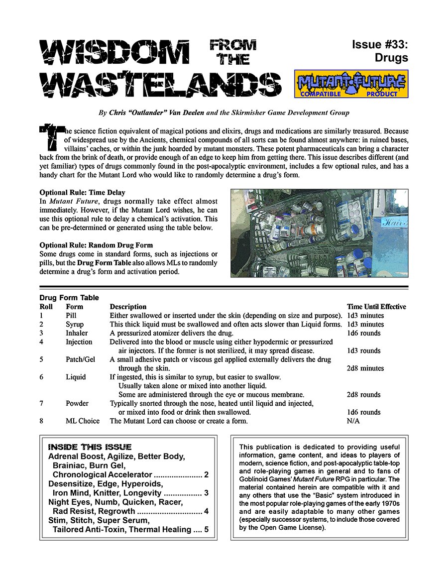 'Wisdom from the Wastelands' #33: Drugs