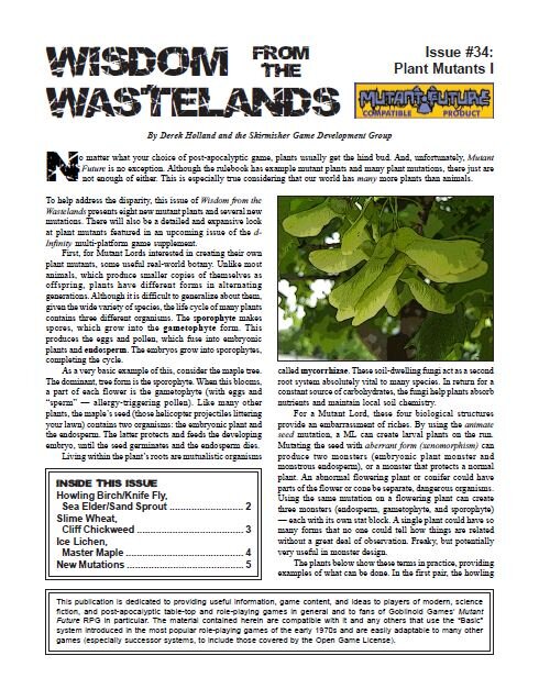 'Wisdom from the Wastelands' #34: Plant Mutants I