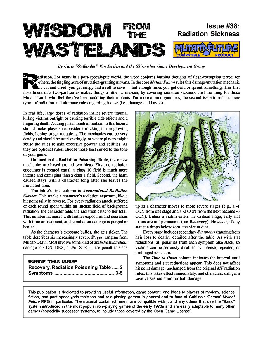 'Wisdom from the Wastelands' #38: Radiation Sickness