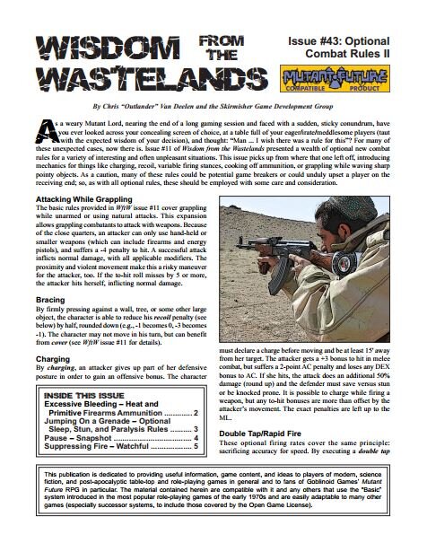 'Wisdom from the Wastelands' #43: Optional Combat Rules II