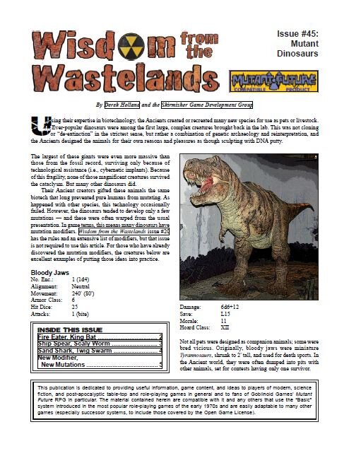 'Wisdom from the Wastelands' #45: Mutant Dinosaurs