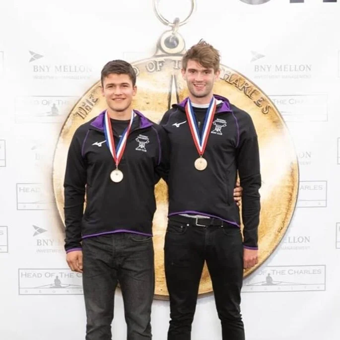 Rory and George with their winners medals.