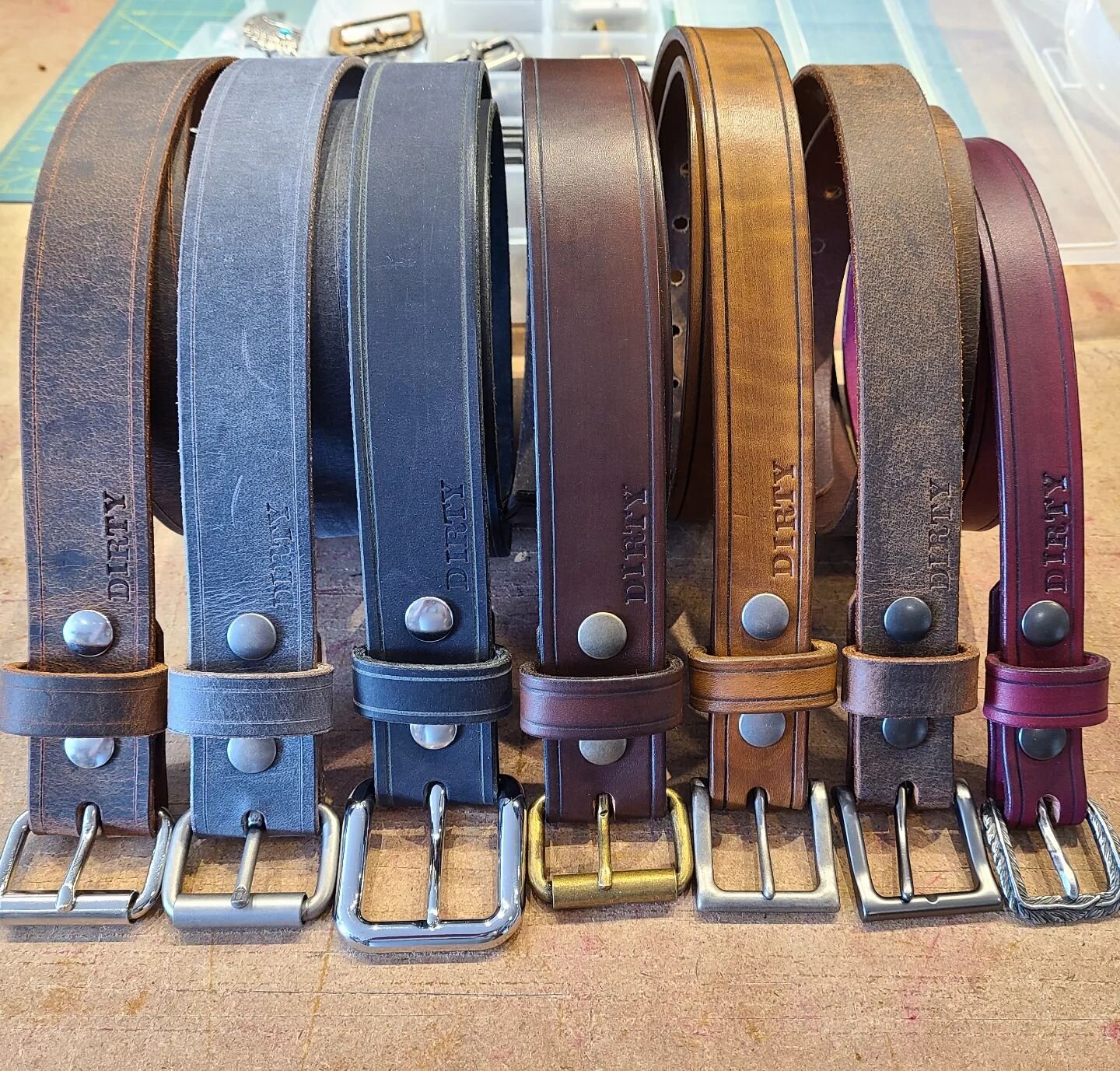 Just belts...

#dirtyleather 
#handmadeleathergoods
#handmade
#handcrafted
#handcraftedleather
#madeincanada
#supportyourlocalleatherworker 
#leatherworker 
#leatherartisan 
#leather
#shopsmall 
#shoplocal 
#georgianbayartisan 
#shopdirty
#handmadele