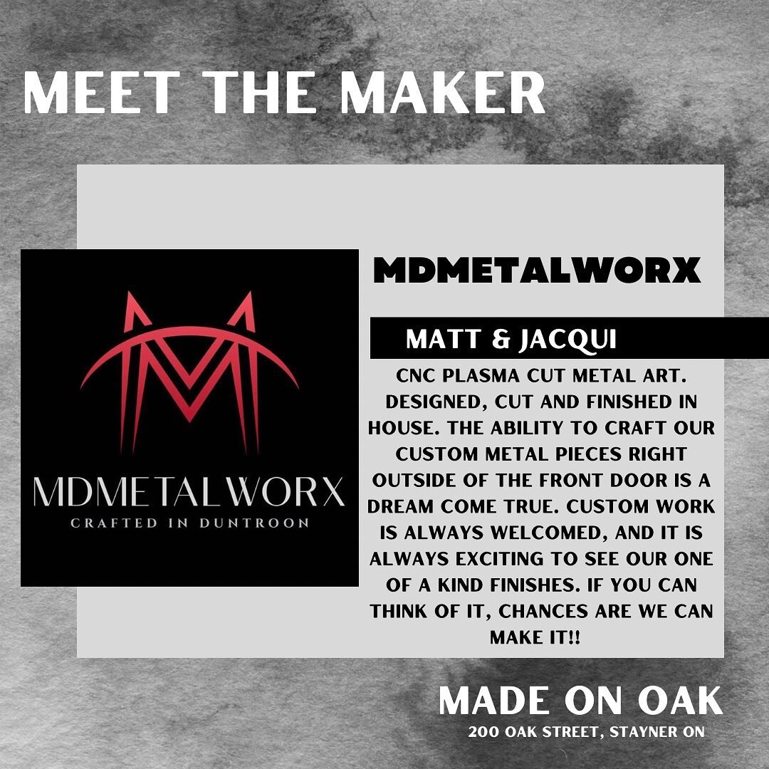 Say hi to Matt and Jacqui from @mdmetalworx 👋 They are a featured maker in store. Fun fact, they also made our amazing sign above the front door! 
Here is a little bit more about Matt ⬇️ 

&bull;If you could only use one type of material or tool, wh