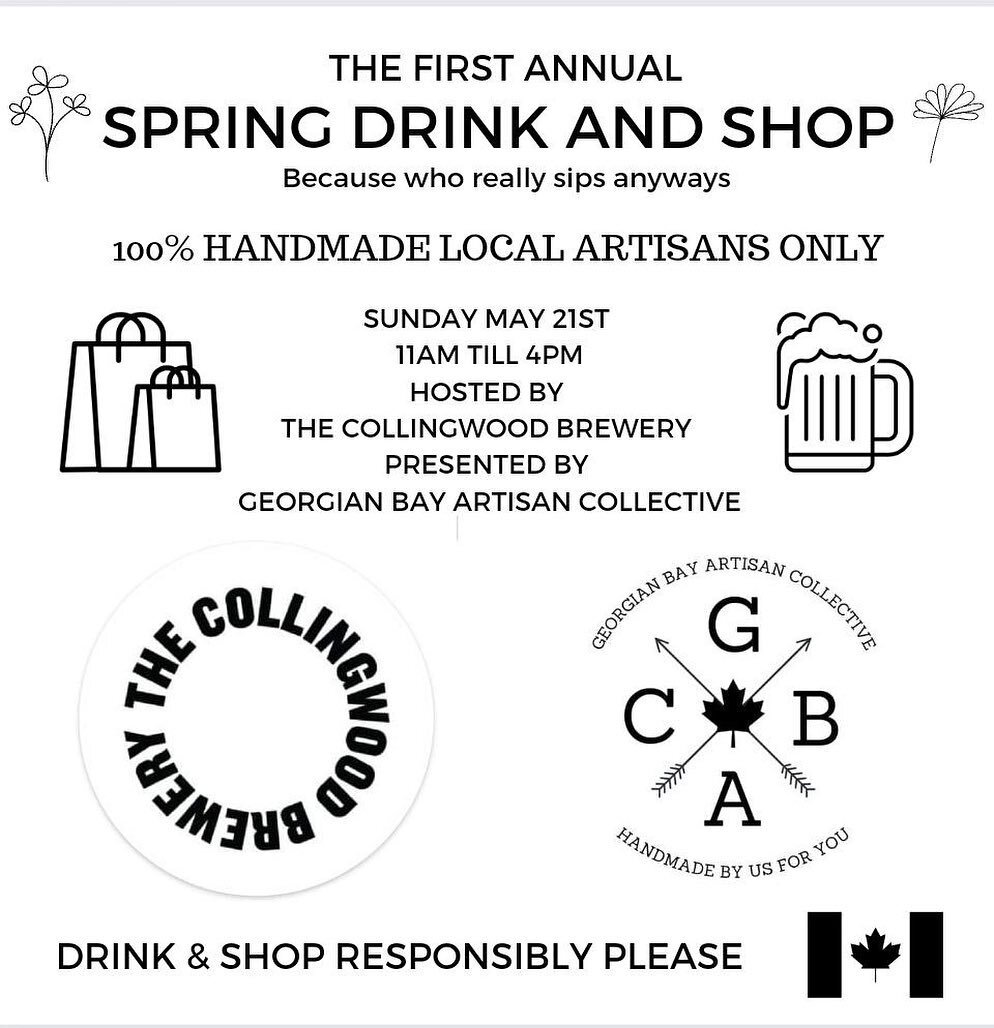 There is a really awesome market happening this coming weekend at a really awesome brewery with a group of really awesome vendors! You could also be really awesome and go sip and shop 🍻
Sunday May 21st @thecollingwoodbrewery presented by @georgianba