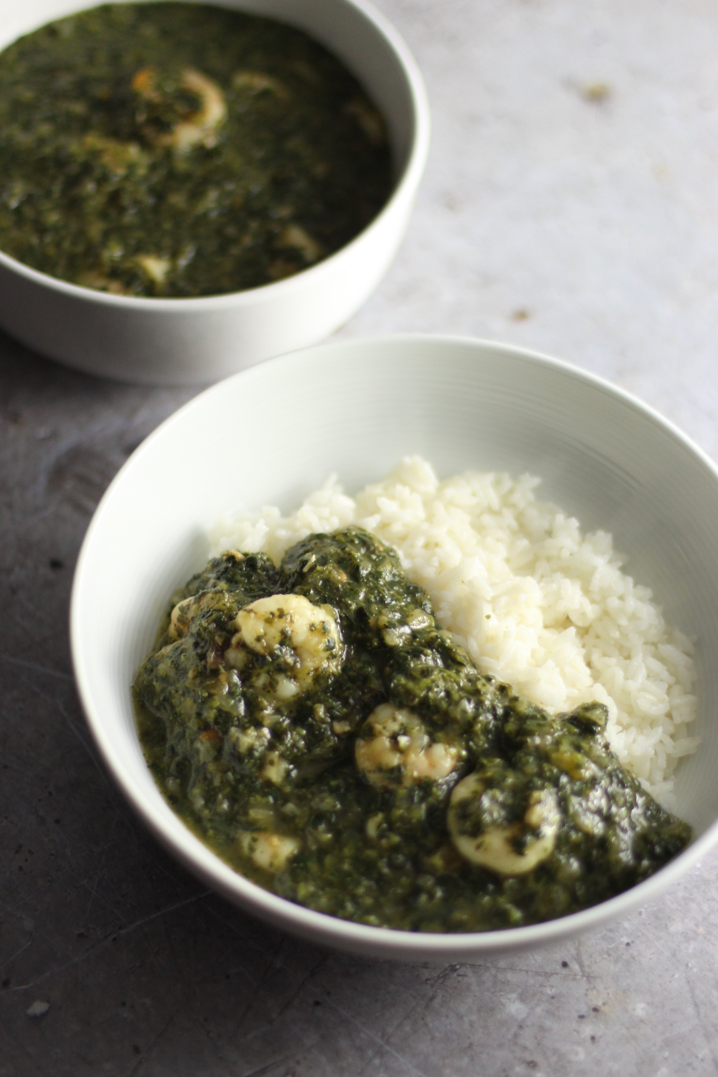 Molokhia bel gambari (Molokhia with shrimps)