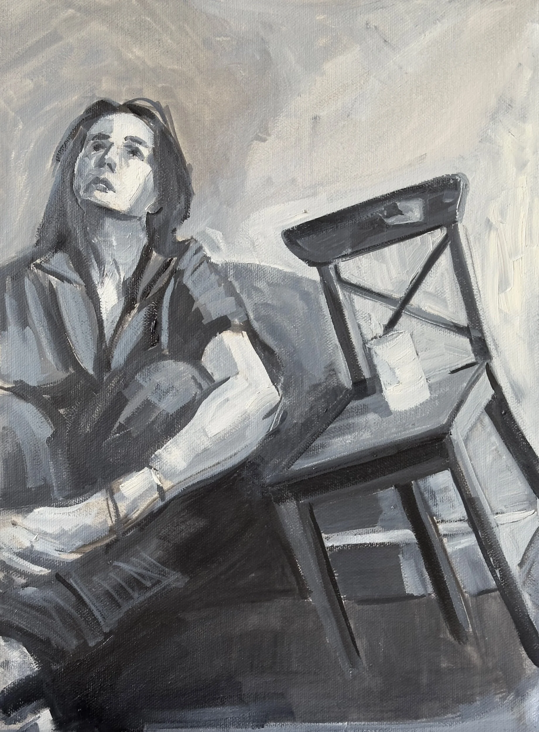  Loades-Carter. The Price.  Kathe Kollwitz series  2024. Oil on Canvas  40.6 X 30.5 cm | 16 X 12 ins 