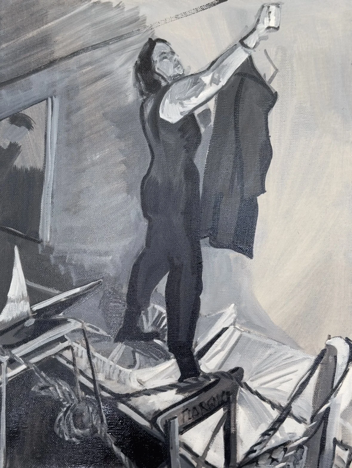  Loades-Carter. The Price.  Kathe Kollwitz series  2024. Oil on Canvas  40.6 X 30.5 cm | 16 X 12 ins 