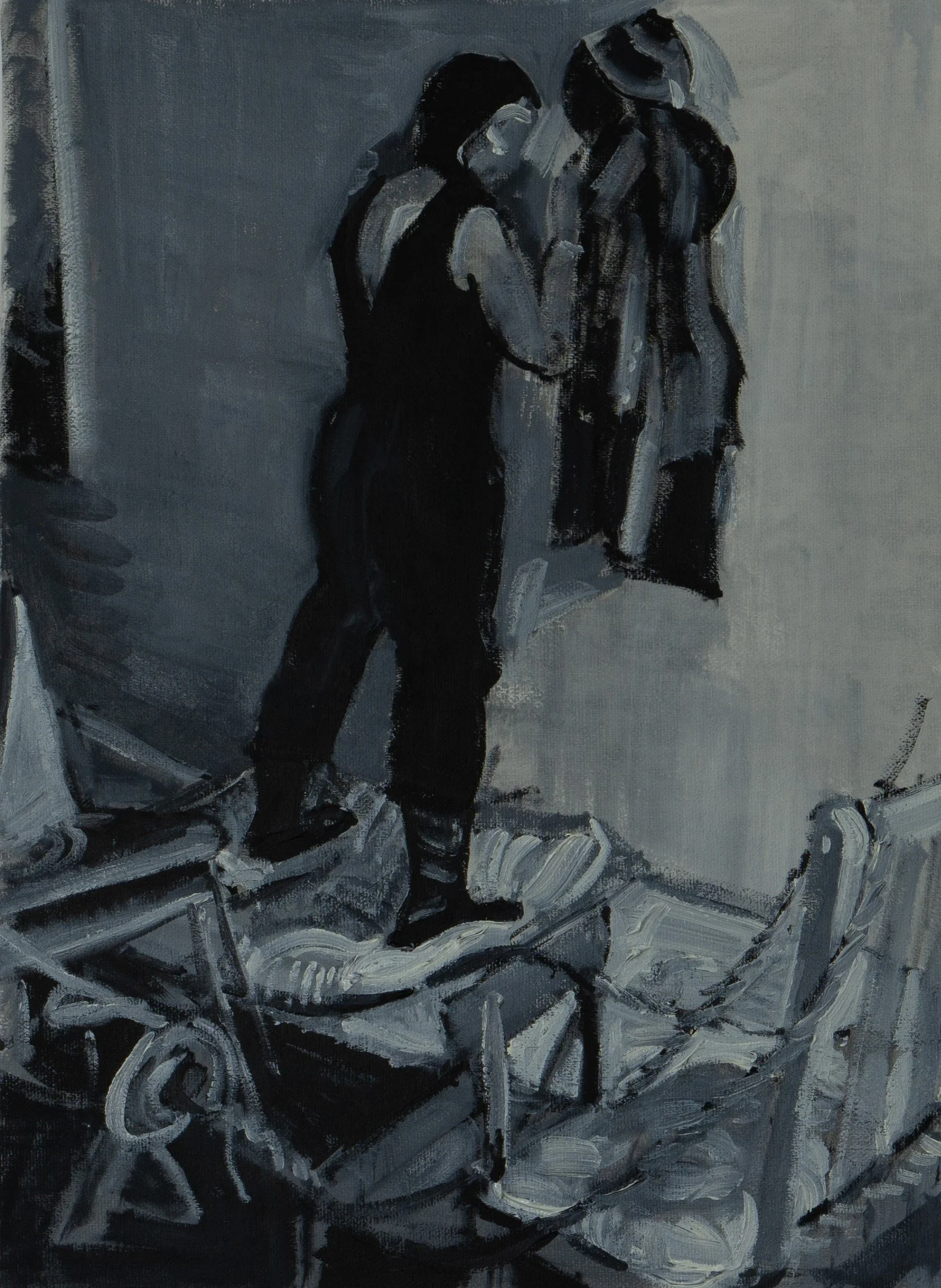  Loades-Carter. The Price.  Kathe Kollwitz series  2024. Oil on Canvas  40.6 X 30.5 cm | 16 X 12 ins 